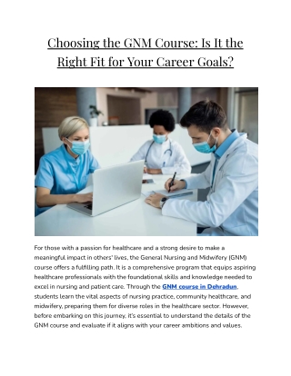 Choosing the GNM Course_ Is It the Right Fit for Your Career Goals_