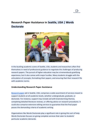 Research Paper Assistance in Seattle, USA _ Words Doctorate
