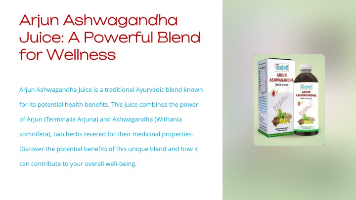 arjun ashwagandha juice a powerful blend