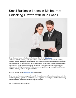 Business Personal Loan Lenders in NSW