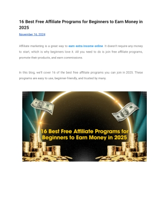 16 Best Free Affiliate Programs for Beginners to Earn Money in 2025