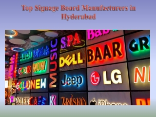 Top Signage Board Manufacturers in Hyderabad