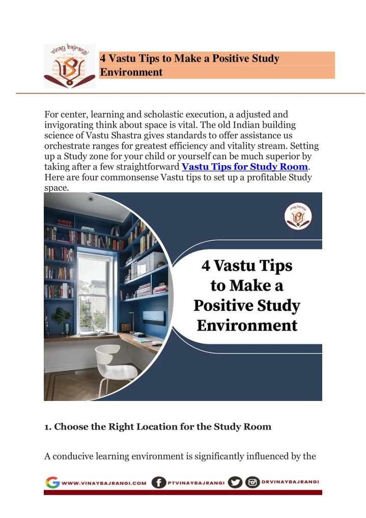 4 vastu tips to make a positive study environment