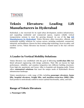 Teknix Elevators_ Premium Residential Elevators in Hyderabad (1)