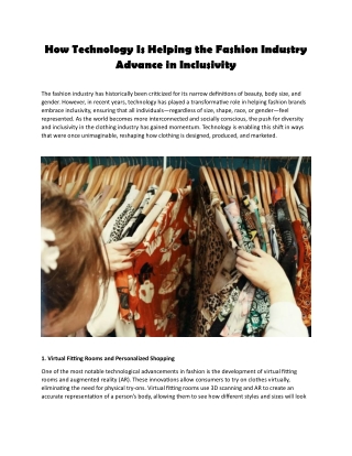 How Technology Is Helping the Fashion Industry Advance in Inclusivity