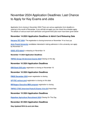 November 2024 Application Deadlines_ Last Chance to Apply for Key Exams and Jobs