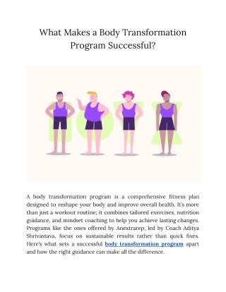 What Makes a Body Transformation Program Successful - Anextrarep