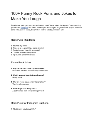 100  Funny Rock Puns and Jokes to Make You Laugh