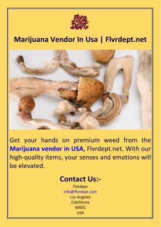 Marijuana Vendor In Usa  Flvrdept.net