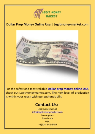 Dollar Prop Money Online Usa  Legitmoneymarket.com