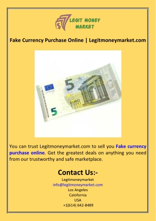 Fake Currency Purchase Online  Legitmoneymarket.com