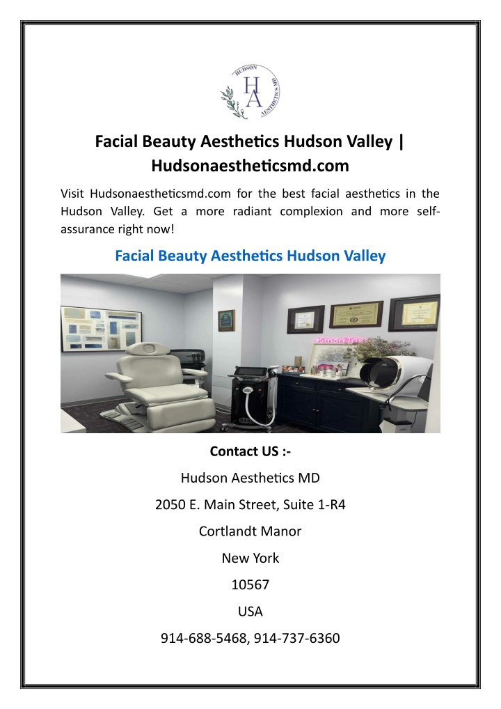 facial beauty aesthetics hudson valley