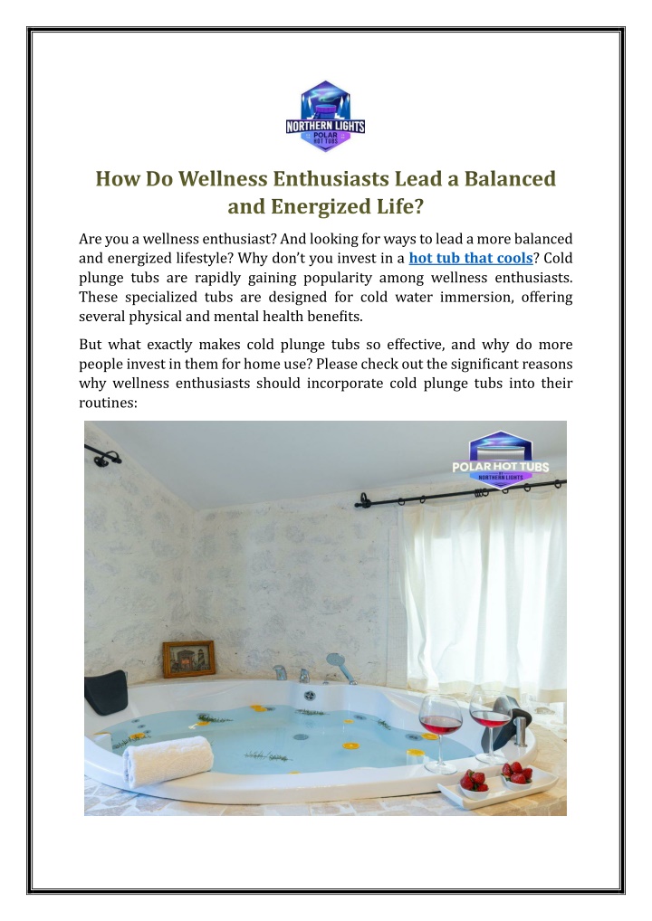 how do wellness enthusiasts lead a balanced