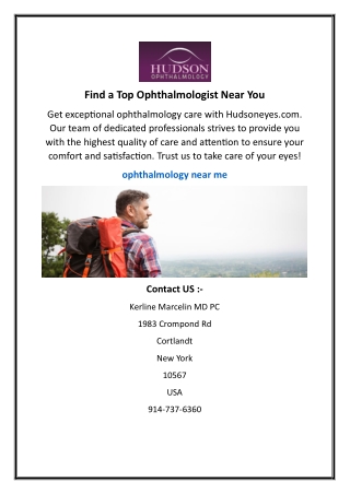 Find a Top Ophthalmologist Near You