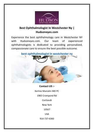 Best Ophthalmologist In Westchester Ny  Hudsoneyes.com