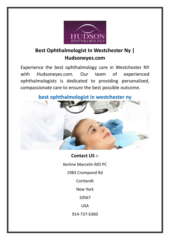 best ophthalmologist in westchester ny hudsoneyes