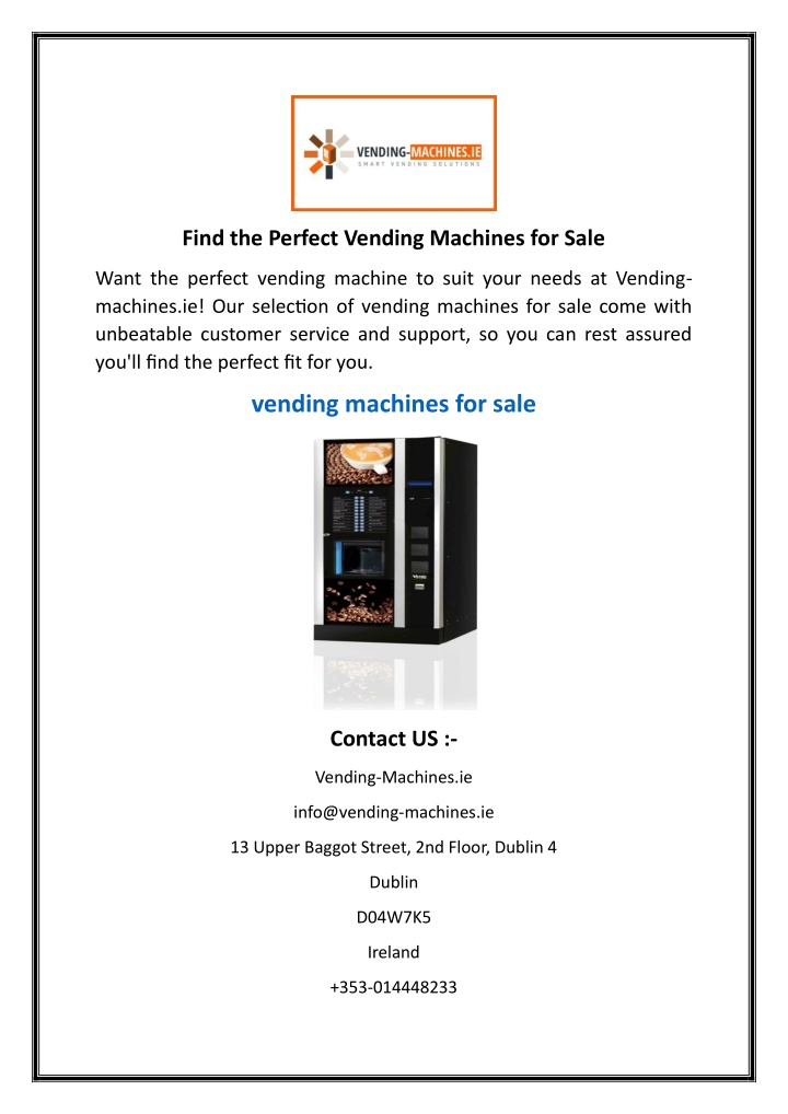 find the perfect vending machines for sale