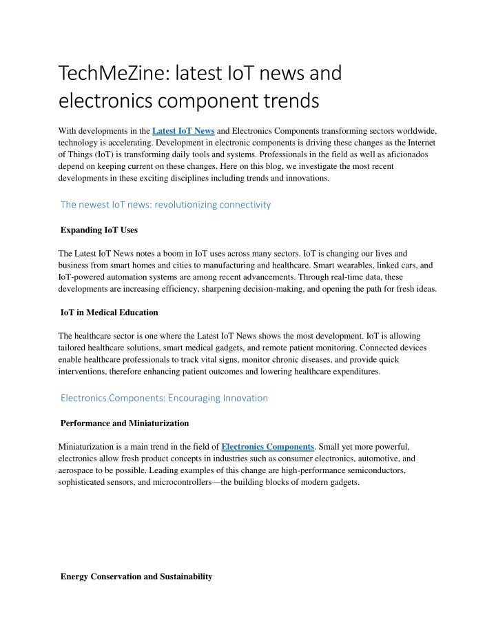 techmezine latest iot news and electronics