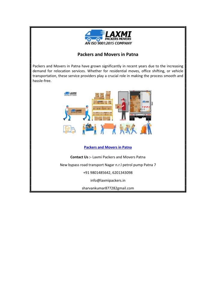 packers and movers in patna