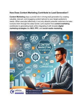 how does content marketing contribute to lead