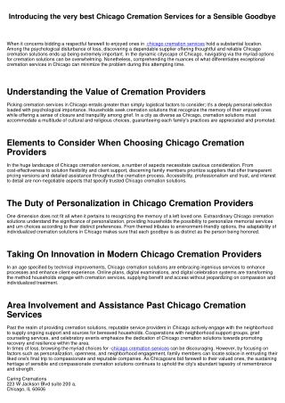 Unveiling the most effective Chicago Cremation Services for a Dignified Farewell