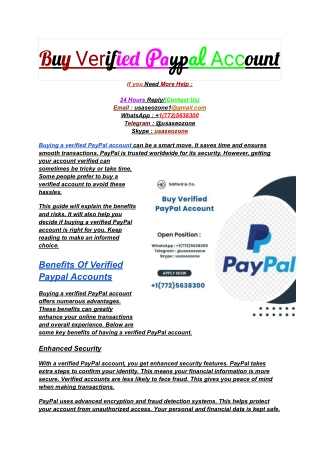 Buy Verified Paypal Account