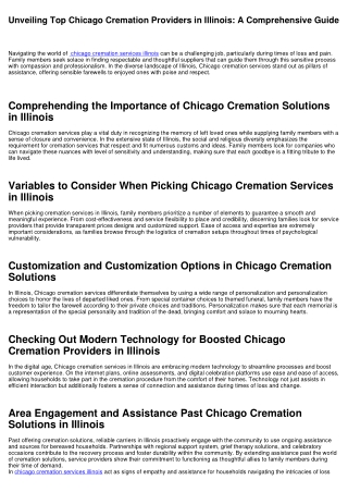 Revealing Leading Chicago Cremation Solutions in Illinois: A Comprehensive Guide