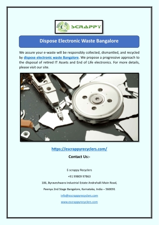 Dispose Electronic Waste Bangalore