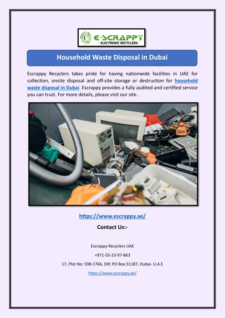 household waste disposal in dubai