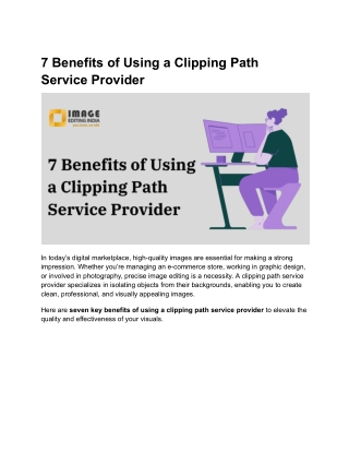 7 Benefits of Using a Clipping Path Service Provider