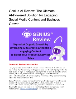 Genius AI Review: Your AI Tool for Grow Success