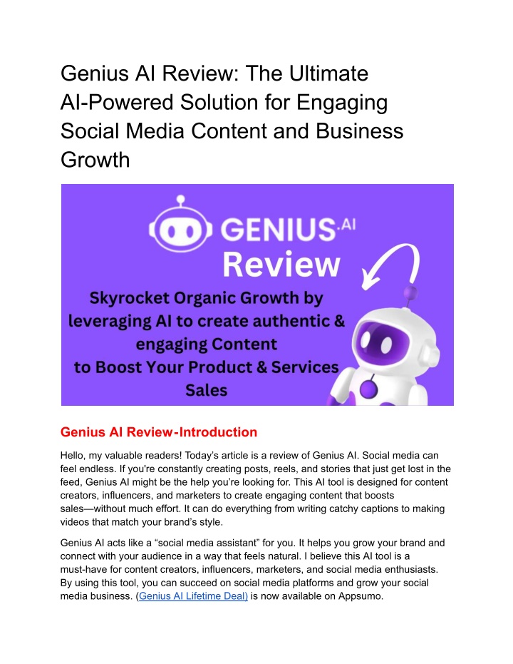 genius ai review the ultimate ai powered solution