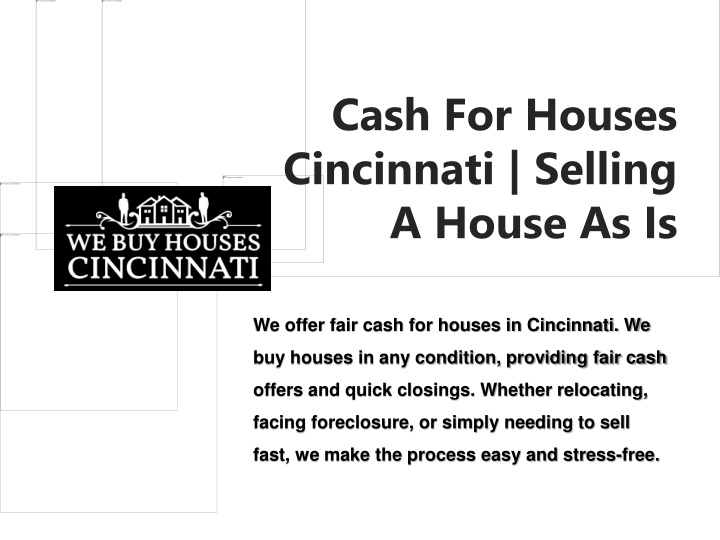 cash for houses cincinnati selling a house as is