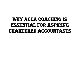 ACCA Courses In India | ACC Online Course | Finplan