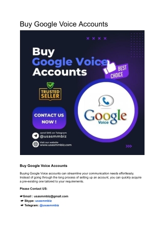 Top 10 Site To Buy Google Voice Accounts In The Time