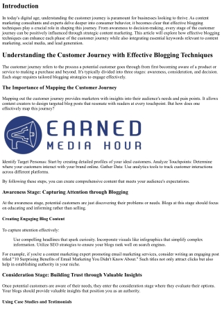 “Understanding the Customer Journey with Effective Blogging Techniques”