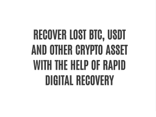 recover lost btc usdt and other crypto asset with