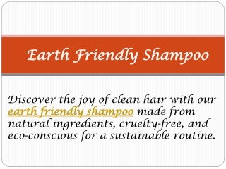 earth friendly shampoo