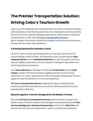 The Premier Transportation Solution_ Driving Cebu’s Tourism Growth