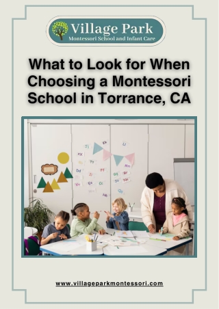 Finding the Right Montessori School in Torrance, CA: A Parent’s Guide