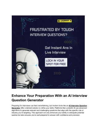 Enhance Your Preparation With an AI Interview Question Generator