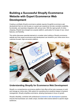 building a successful shopify ecommerce website