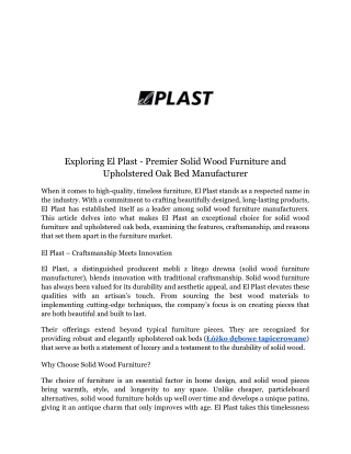 exploring el plast premier solid wood furniture