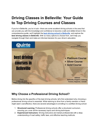 best driving school in Belleville