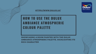 How to use the Dulux Ambiance Atmospheric Colour Palette