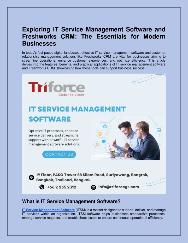 exploring it service management software