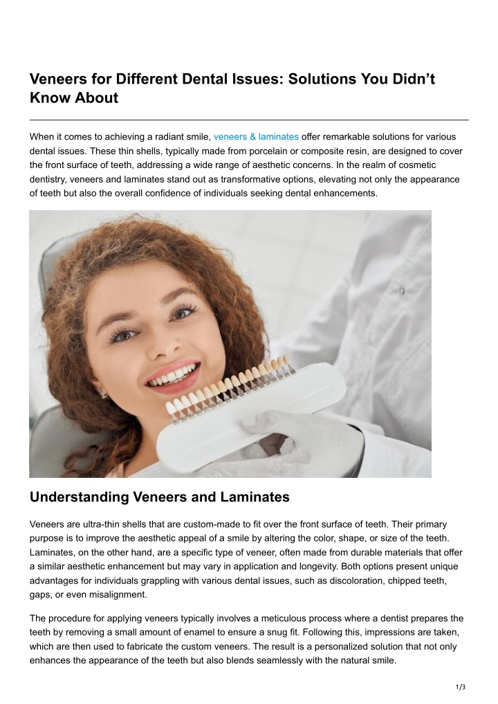 veneers for different dental issues solutions