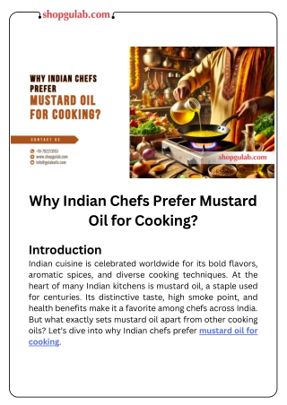 Why Indian Chefs Prefer Mustard Oil for Cooking