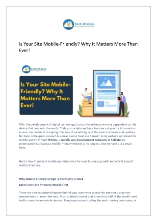 Is Your Site Mobile-Friendly? Why It Matters More Than Ever!