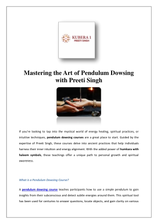 Pendulum Dowsing Course in Delhi by Preeti Singh at Kubera1